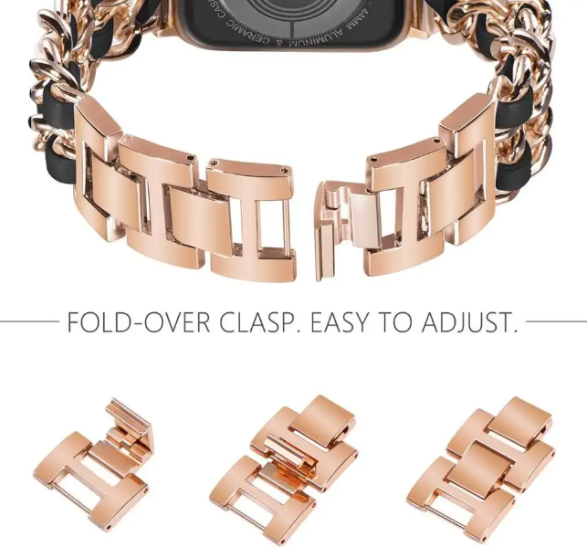 Luxury Woman Bracelet for iWatch Series 8 7 6 Se 5 4 3 Steel Stainless Strap for Apple Watch Band 45mm 41mm 38mm 42mm 40mm 44mm